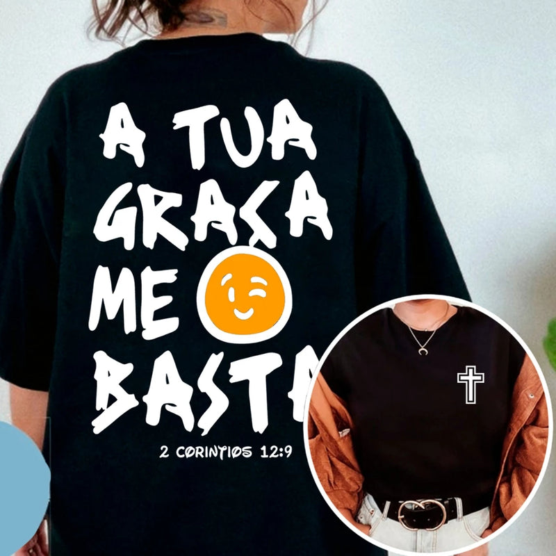 Camiseta A Tua Graça Me Basta - Oversized