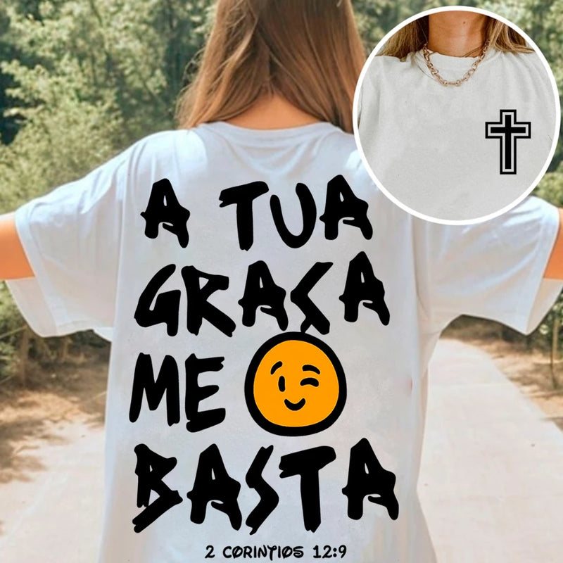 Camiseta A Tua Graça Me Basta - Oversized