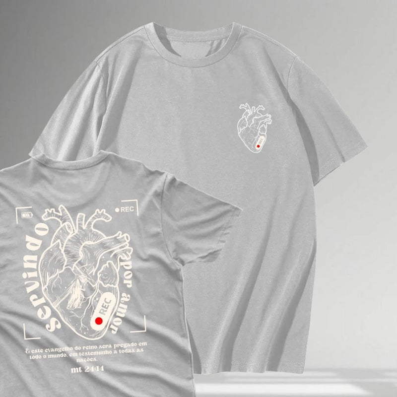 Camiseta Servindo Por amor (Mídia) - Oversized