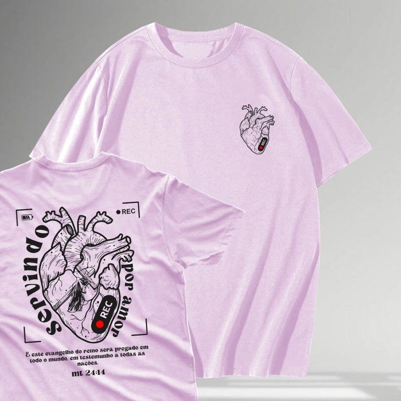 Camiseta Servindo Por amor (Mídia) - Oversized