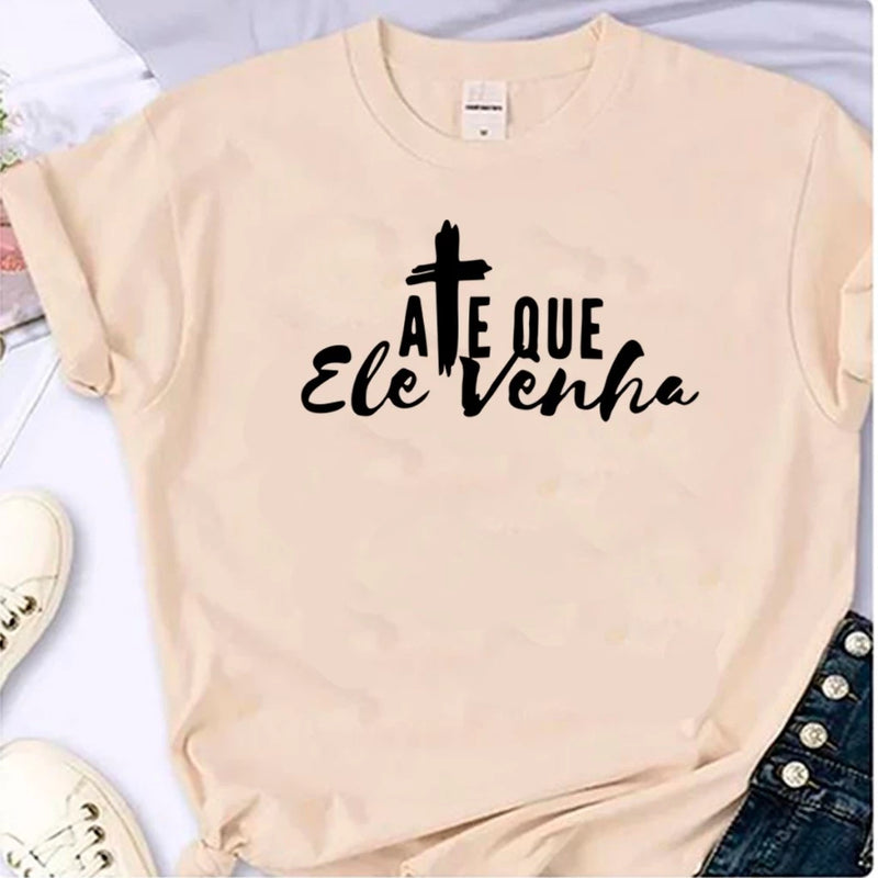 Camiseta Até que Ele Venha- Feminina