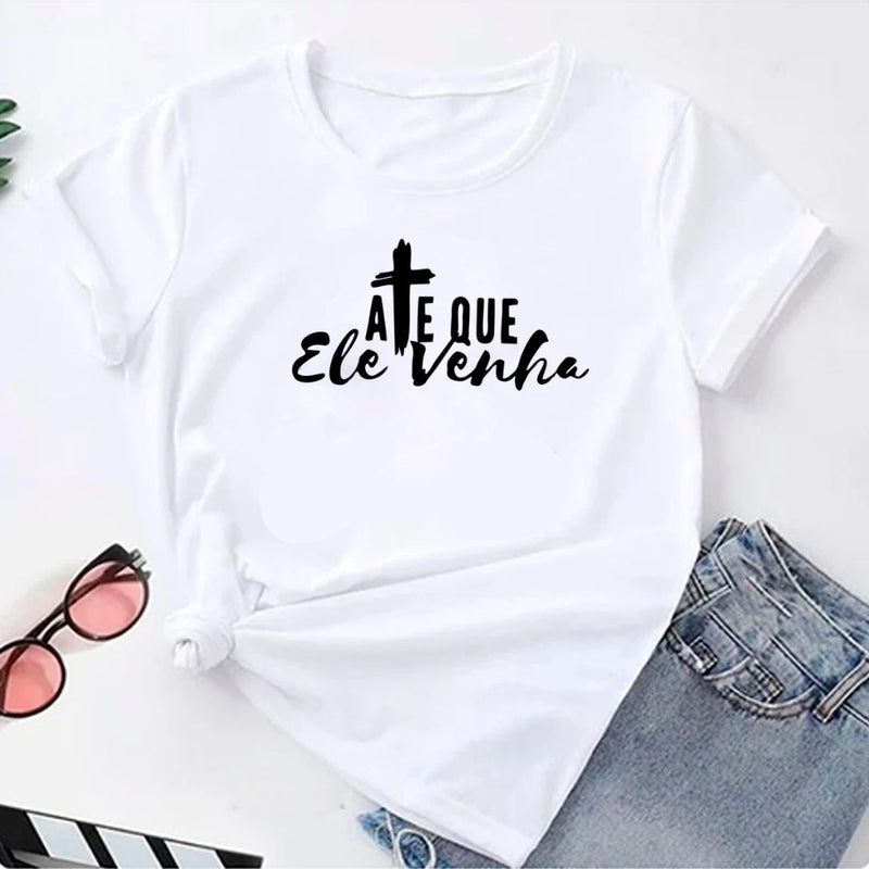 Camiseta Até que Ele Venha- Feminina