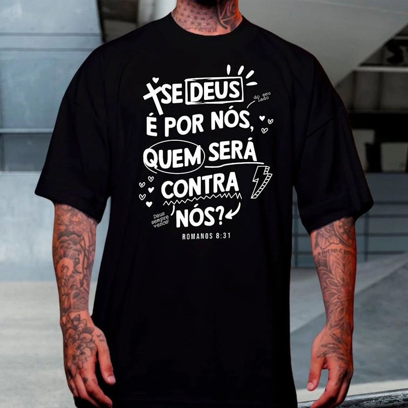 Camiseta Se Deus é por nós - Oversized